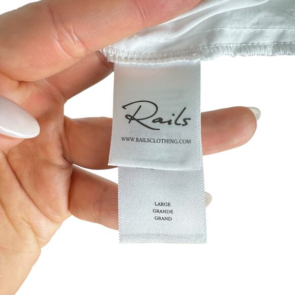 Rails Arielle White Eyelet Cotton Blend Short Sleeve Mini Layered Ruffle Dress - Picture 14 of 16